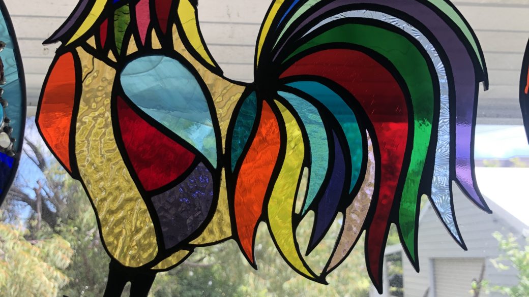Sarah Swan  ‘The Rooster’  Stained glass Suncatcher